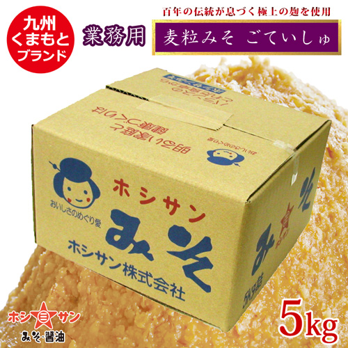 【麦味噌 業務用】〈ごていしゅ 5kgケース〉【九州熊本の老舗みそ屋ホシサン】