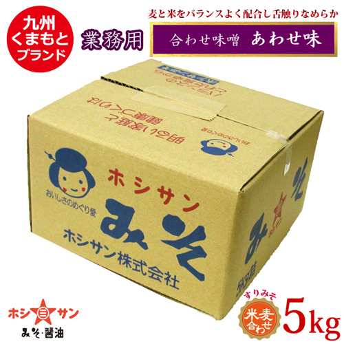 【業務用 合わせ味噌】〈あわせ味 5kgケース〉【九州熊本の老舗みそ屋ホシサン】