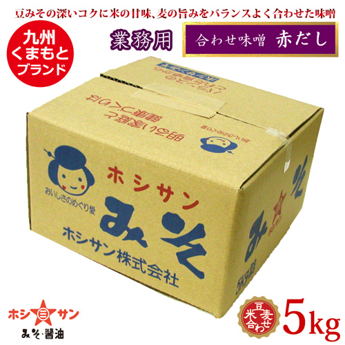 【合わせ味噌 業務用】〈赤だし 5kgケース〉【九州熊本の老舗みそ屋ホシサン】