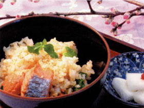 【あまかつゆ】鮭と三つ葉の混ぜご飯