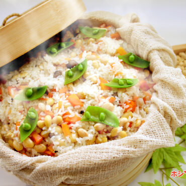 【白だし】節分豆でせいろ蒸し★大豆おこわ