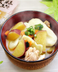 【ごていしゅ麦味噌＆うすくち醤油】さつまいものだご汁（だんご汁）